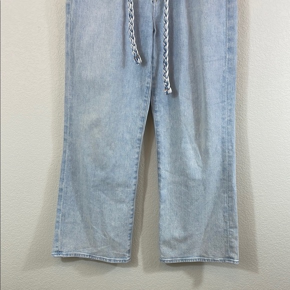 7 for All Mankind Blue Paper Bag Ankle Cropped Jeans with Fabric Tie Size 29 - Picture 3 of 10